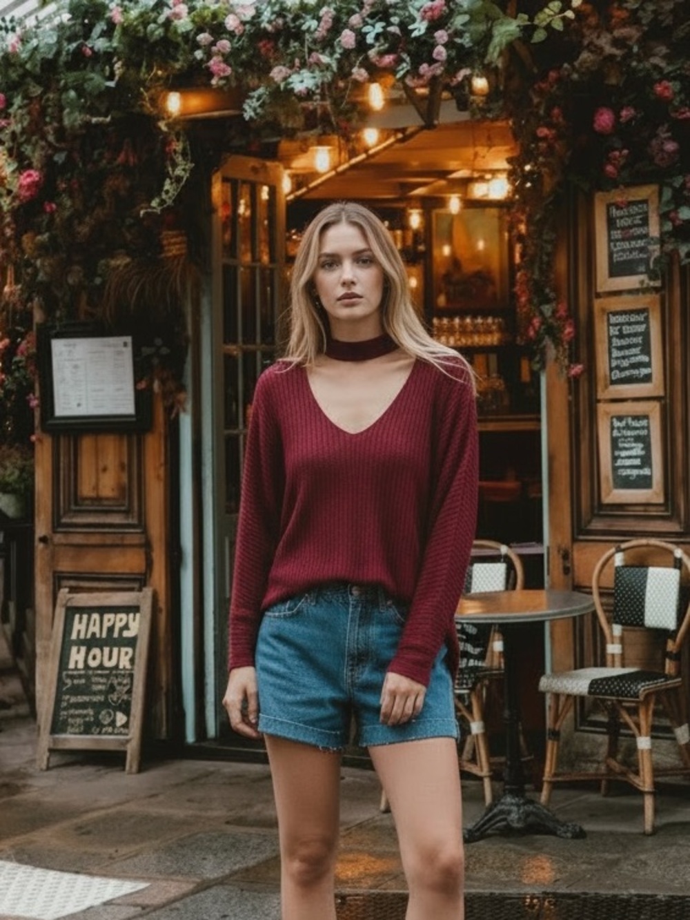 NWT Urban Outfitters Choker Neck Sweater in Burgundy Red Size XS